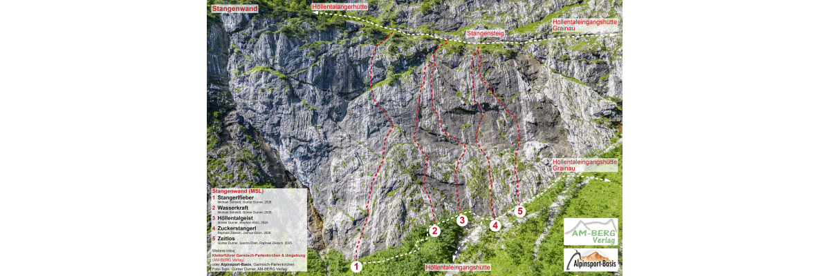 Stangenwand im Höllental: Neues Mehrseillängen-Klettergebiet bei Garmisch-Partenkirchen - Stangenwand im Höllental: Neue Mehrseillängen bei Garmisch-Partenkirchen