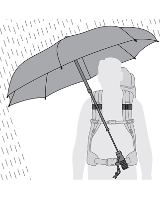 Euroschirm - Regenschirm Swing handsfree black