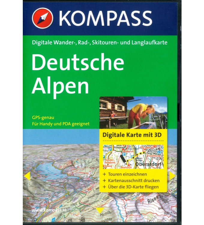 Kompass - Digitale Wander-, Rad-, Skitouren- und Langlaufkarte Deutsche Alpen
