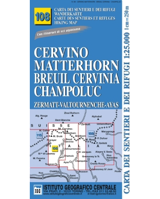 IGC Wanderkarten - Blatt 108 Cervino-Matterhorn Breuil Cervinia Champoluc