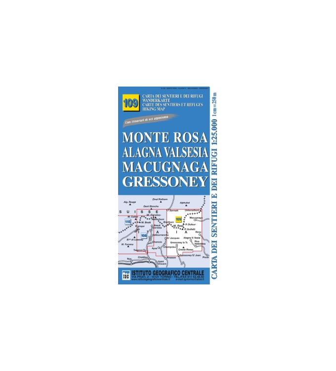 IGC Wanderkarten - Blatt 109 Monte Rosa Alagna Valsesia Macugnaga Gressoney