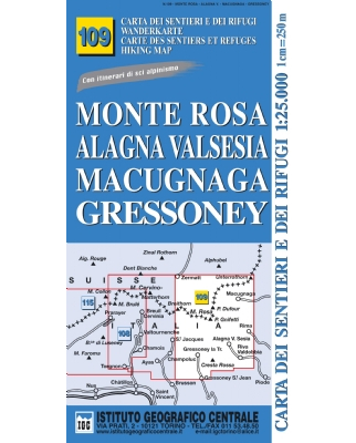 IGC Wanderkarten - Blatt 109 Monte Rosa Alagna Valsesia Macugnaga Gressoney