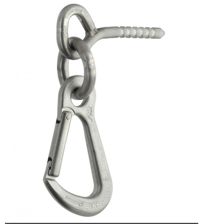 Fixe Climbing - C-Umlenker Edelstahl 316L Draco mit Klebehaken 160mm