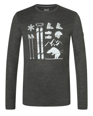 Super.Natural - M Skiing Bear LS pirate grey