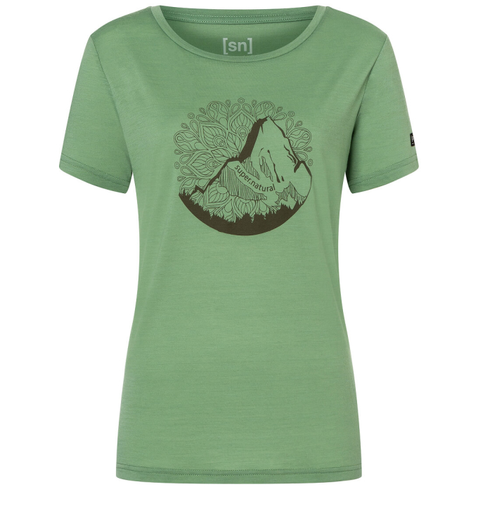 Super.Natural - W Mountain Mandala Tee loden frost