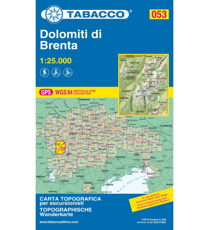Tabacco Wanderkarten - Blatt 053 Dolomiti di Brenta