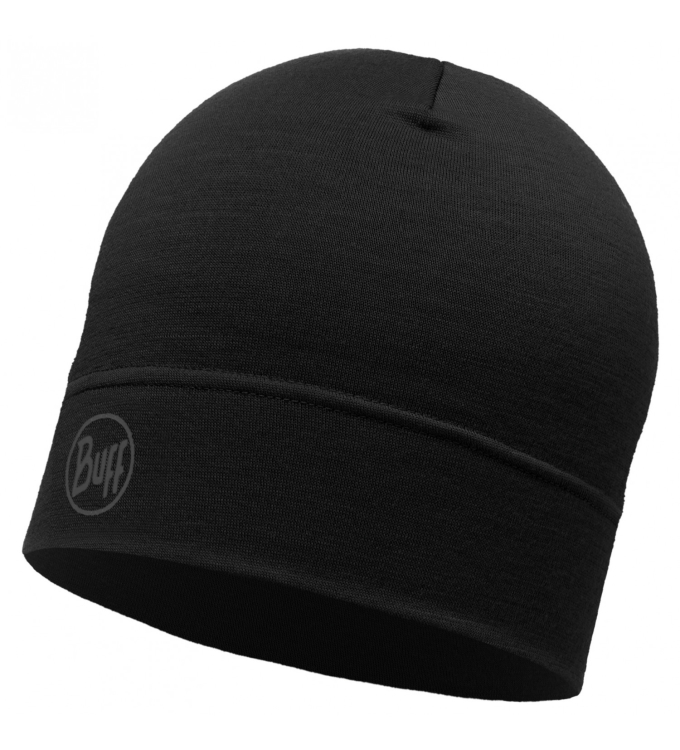 Buff - Merino Lightweight Beanie solid black