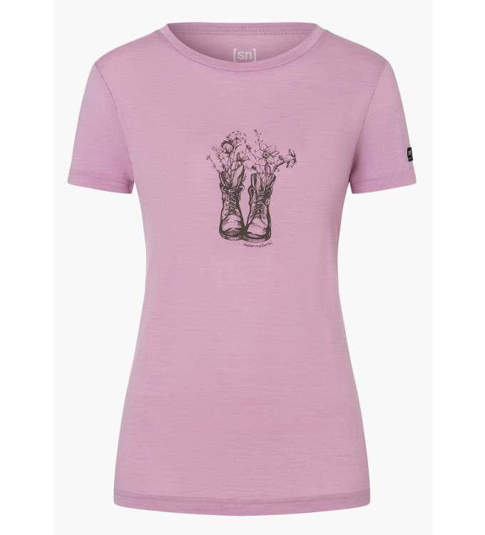 Super.Natural - W Flower Boots Tee mauve