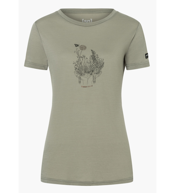 Super.Natural - W Flowerhands Tee dried sage