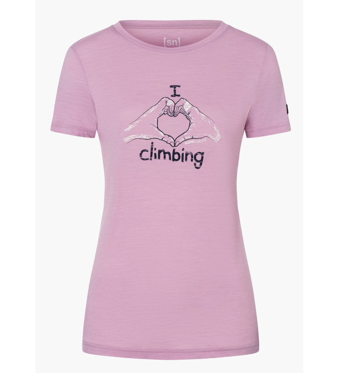 Super.Natural - W I love climbing Tee mauve