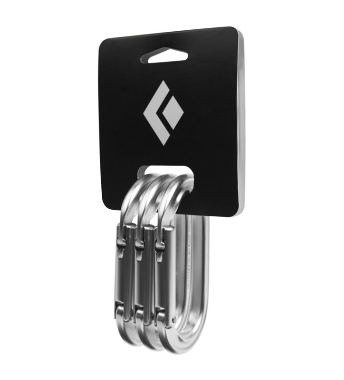 Black Diamond - Oval Keylock Karabiner poliert 3er-Pack