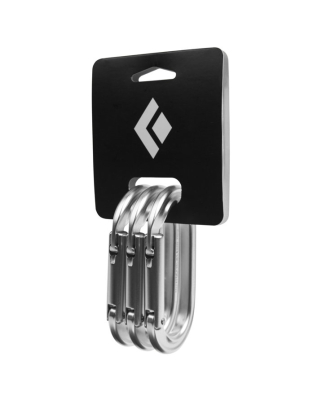 Black Diamond - Oval Keylock Karabiner poliert 3er-Pack