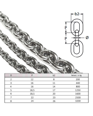 Standplatzkette Edelstahl V4A  7mm rundgliedrig