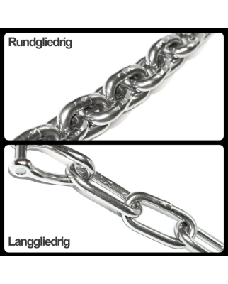 Standplatzkette Edelstahl V4A  8mm langgliedrig