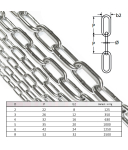 Standplatzkette Edelstahl V4A  8mm langgliedrig