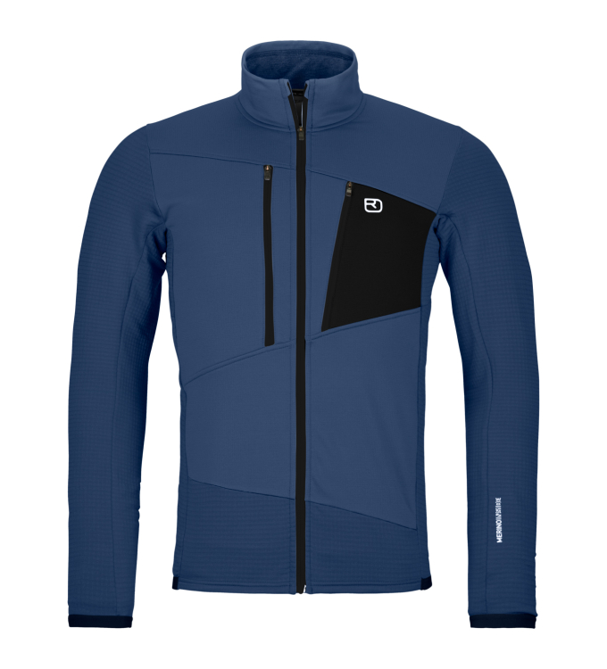 Ortovox - Fleece Grid Jacket blue nunatak